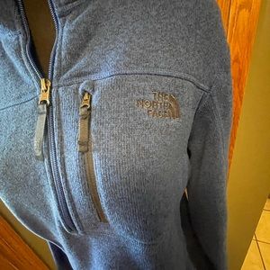 Boys north face xl 18-20 fleece blue/black 1/4 zip jacket